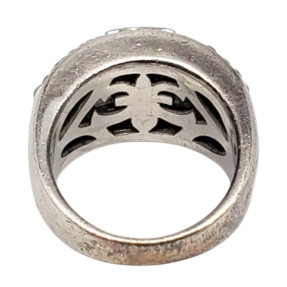 Judith Ripka Sterling Silver Mother Of Pearl Pink & White CZ Ring Size 7 #21152 - Picture 6 of 10